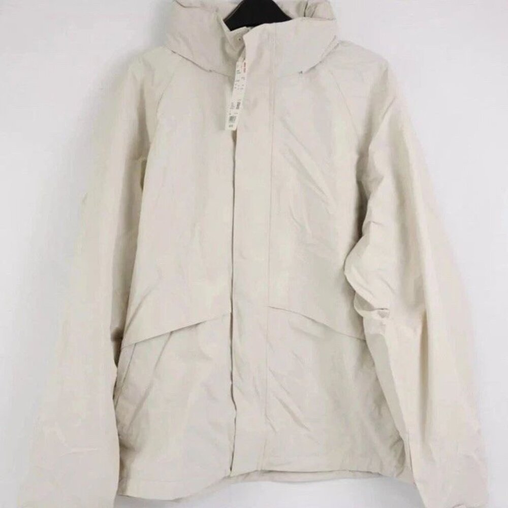 Uniqlo Windproof Stand Blouson Hood Off White Zip Up Wind Japan XL Jacket US L